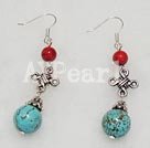 blood stone turquoise earring