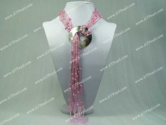 pearl crystal necklace