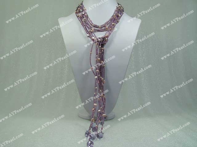 pearl crystal necklace