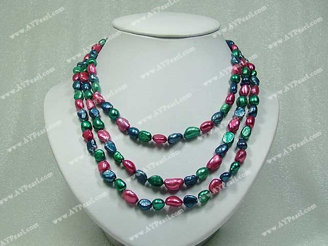 dyed pearl necklace