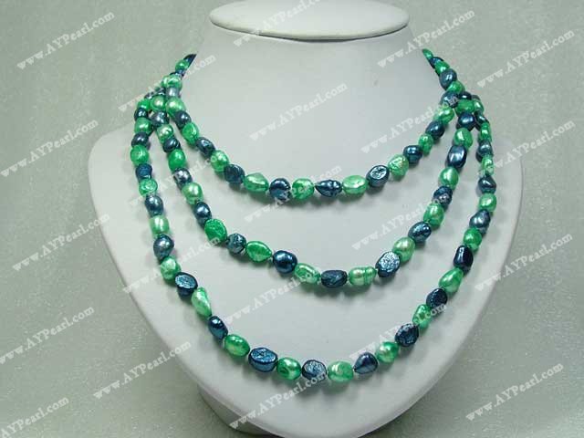 dyed pearl necklace