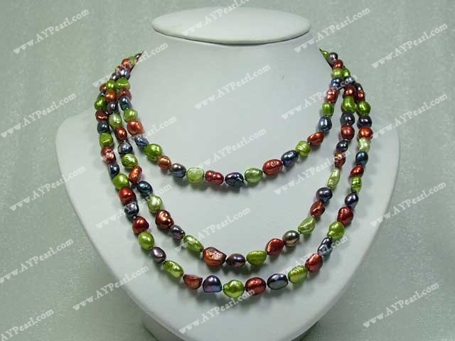 dyed pearl necklace