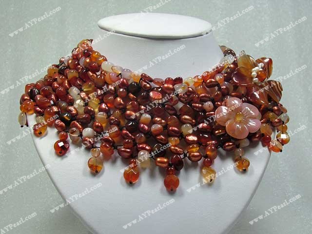 pearl agate necklace