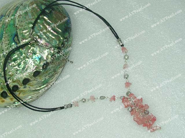 Cherry quartz necklace