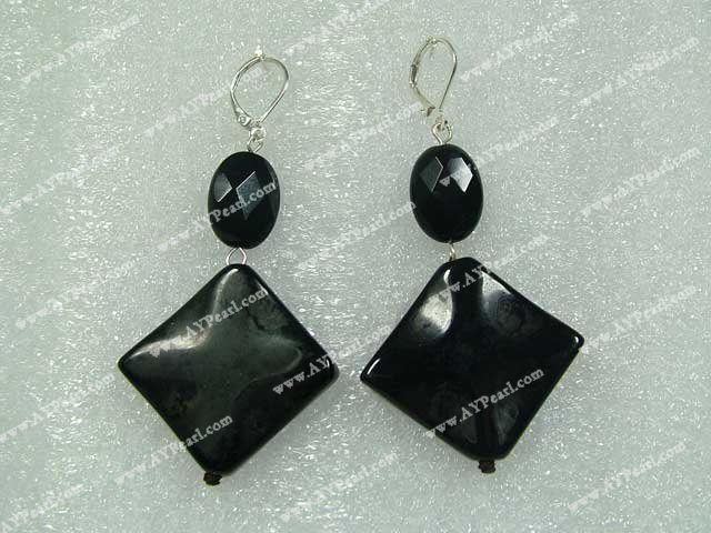 black agate earring