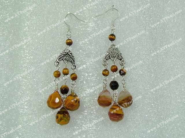 tiger eye crystal earring