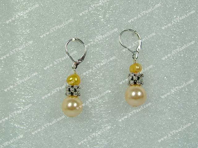 pearl sea shell bead earring