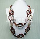 Wholesale Gemstone Jewelry-indian agate rhodonite necklace