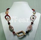 Wholesale Gemstone Jewelry-indian agate rhodonite necklace