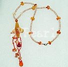 long style pearl agate necklace