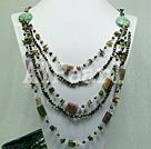 Wholesale Gemstone Jewelry-indian agate pearl necklace