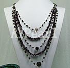 Wholesale Gemstone Necklace-garnet crystal pearl necklace