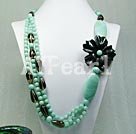 Wholesale Gemstone Jewelry-amazonite black onyx necklace