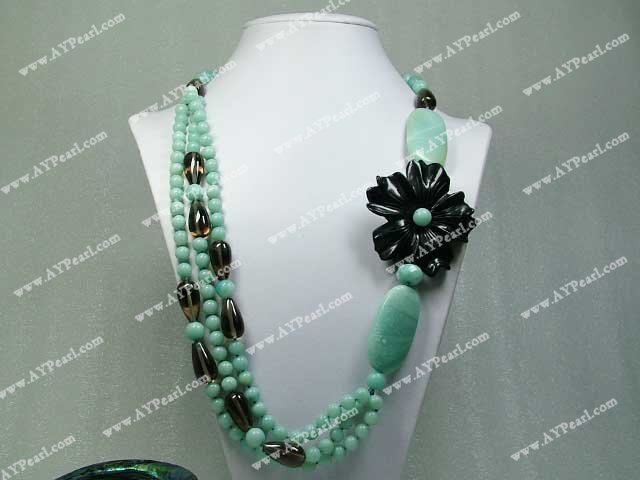 amazonite black onyx necklace