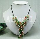 Wholesale Gemstone Necklace-aventurine agate pearl necklace