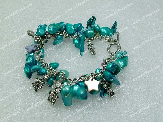 dyed pearl shell bracelet