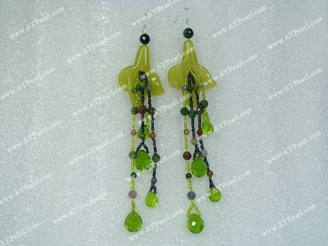 jade crystal earrings