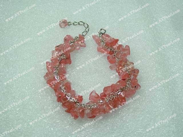 cherry quartz bracelet