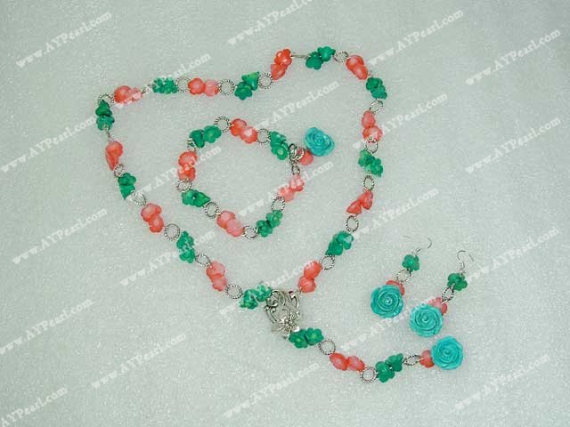 turquoise coral set