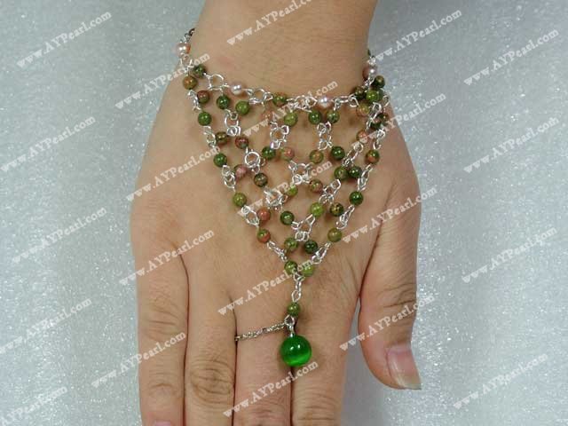 unakite pearl bracelet