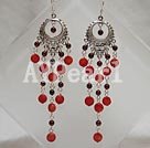 Wholesale Gemstone Jewelry-garnet coral earring