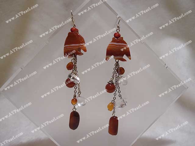 tropic fish agate earring