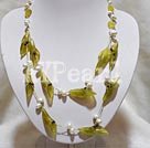 Wholesale Gemstone Necklace-olivine pearl garnet necklace