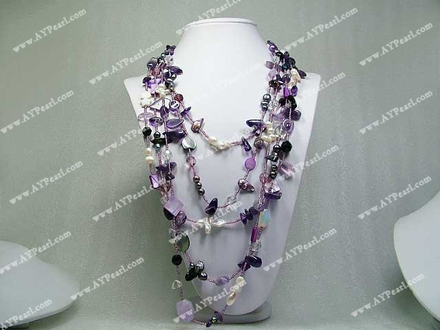 pearl shell crystal necklace