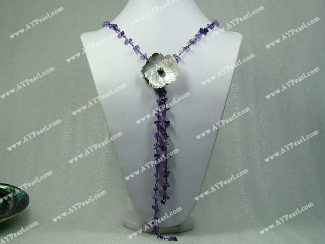 amethyst shell necklace