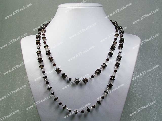 smaky quartz garnet necklace