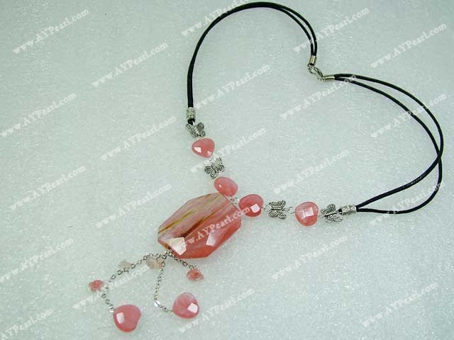 cherry quartz necklace