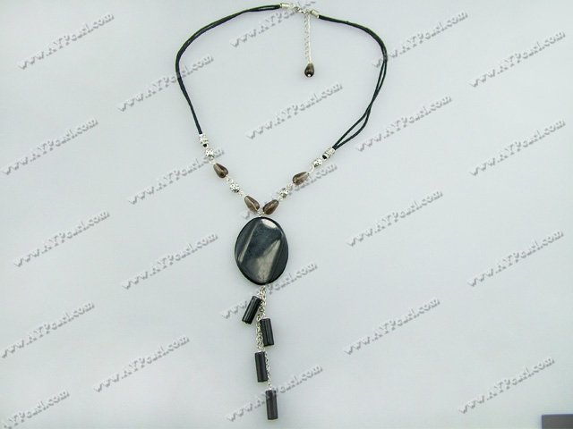 smoky quartz agate necklace