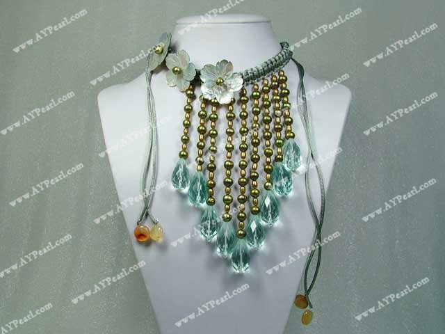 pearl crystal shell necklace