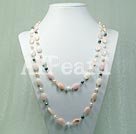 Wholesale Gemstone Necklace-pearl gem necklace