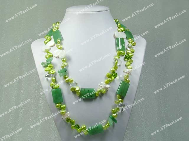 aventurine pearl crystal necklace