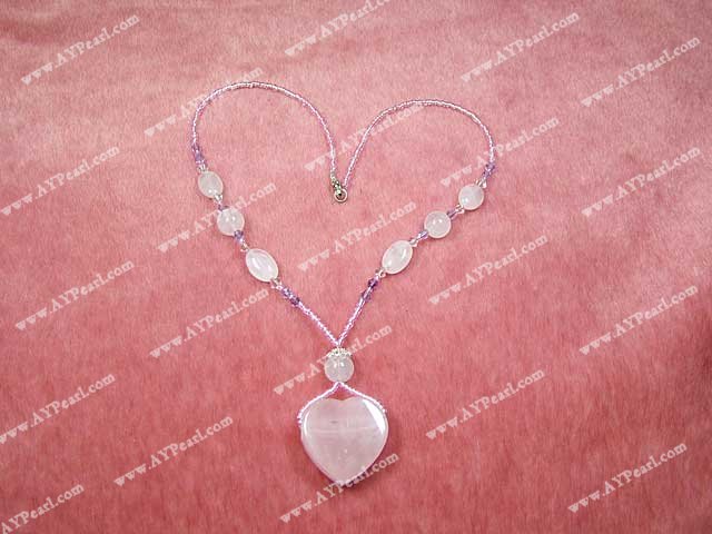 rose quartz necklace