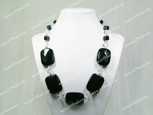 black white crystal necklace