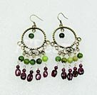 Wholesale Gemstone Jewelry-garnet jade earring