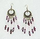 Wholesale Gemstone Jewelry-rose quartz garnet earring