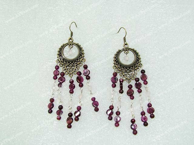 rose quartz garnet earring