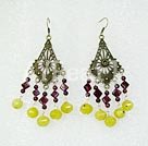 Wholesale Gemstone Jewelry-garnet olive earrings