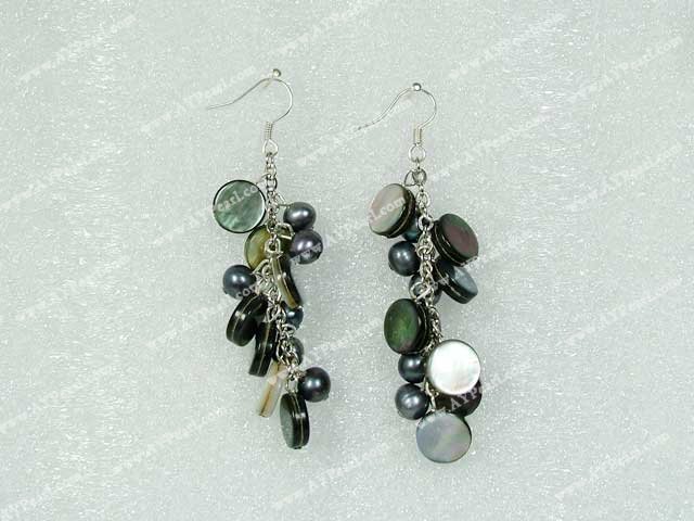 pearl black lip shell earrings