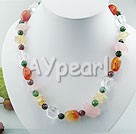 Wholesale Gemstone Jewelry-agate rose quartz necklace