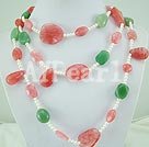 Wholesale Gemstone Necklace-cherry quartz pearl necklace