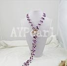 Wholesale Gemstone Necklace-amethyst pearl shell necklace