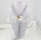 Wholesale Gemstone Jewelry-crystal pearl shell necklace