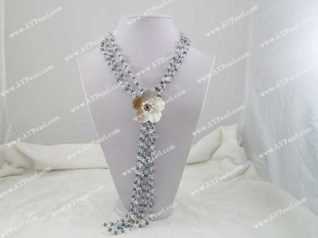 crystal pearl shell necklace