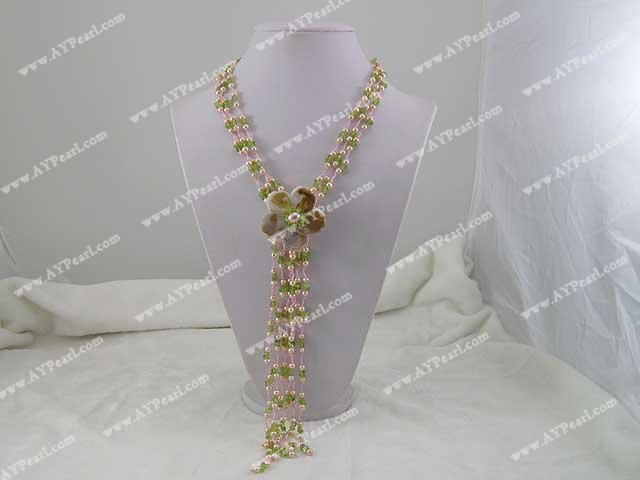 garnet pearl shell necklace