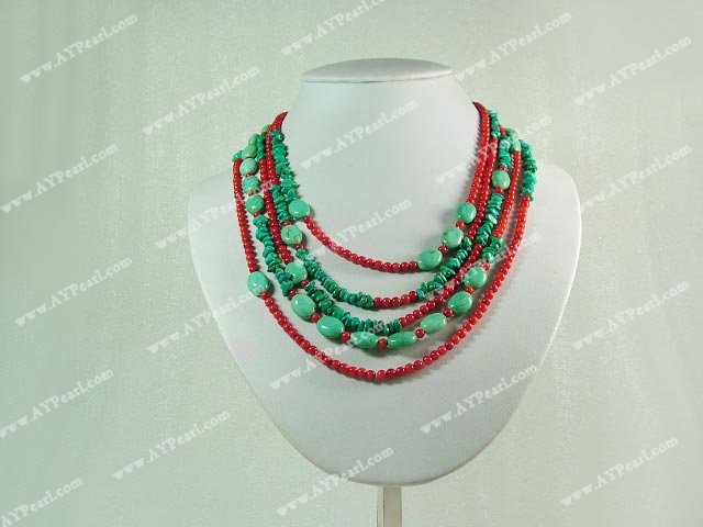 coral turquoise necklace