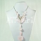 Wholesale Gemstone Necklace-rose quartz necklace